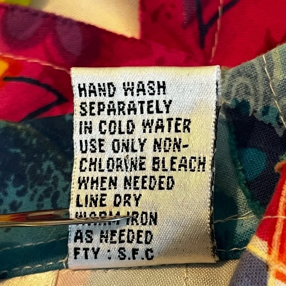 New Direction Artsy Blouse Jacket Colorful Patchwork Collared Button Up Size XL - Picture 7 of 7